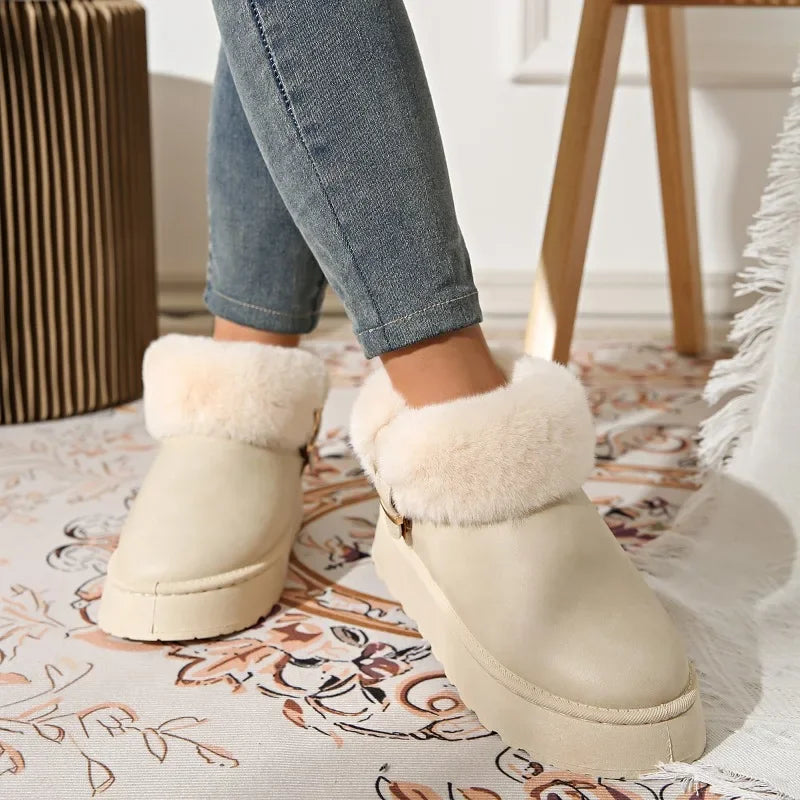 Furry Furry Women Shoes 2024 Newest Design Women's Boots Winter Plush Warm Snow Boots Nonslip Thick Bottom Ladies Cotton Boot