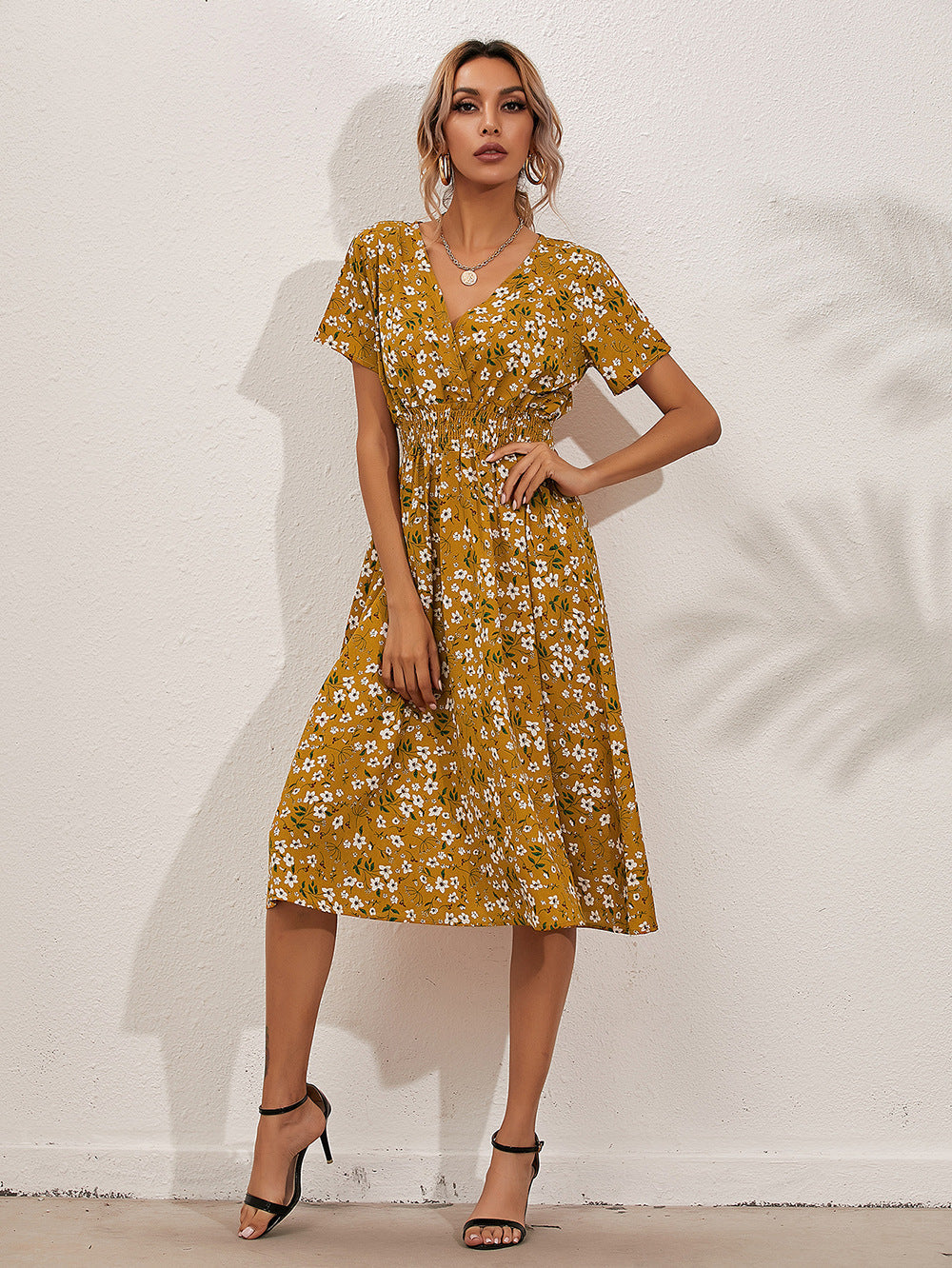 Fatima Timeless Women's Dress with Floral Pattern Elevated Occasion Wear