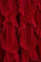 Luni Red Ruffle Lace Maxi Dress
