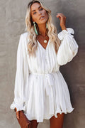 Erika Exclusive Pleated V Neck Dress Statement Occasion Edit