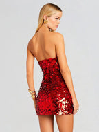 Backless Sequin Mini Party Dress
