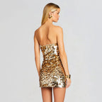 Backless Sequin Mini Party Dress