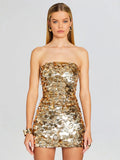 Backless Sequin Mini Party Dress