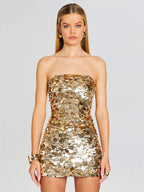 Backless Sequin Mini Party Dress