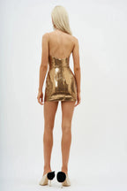 Sequin Wrap Hip Evening Party Dress