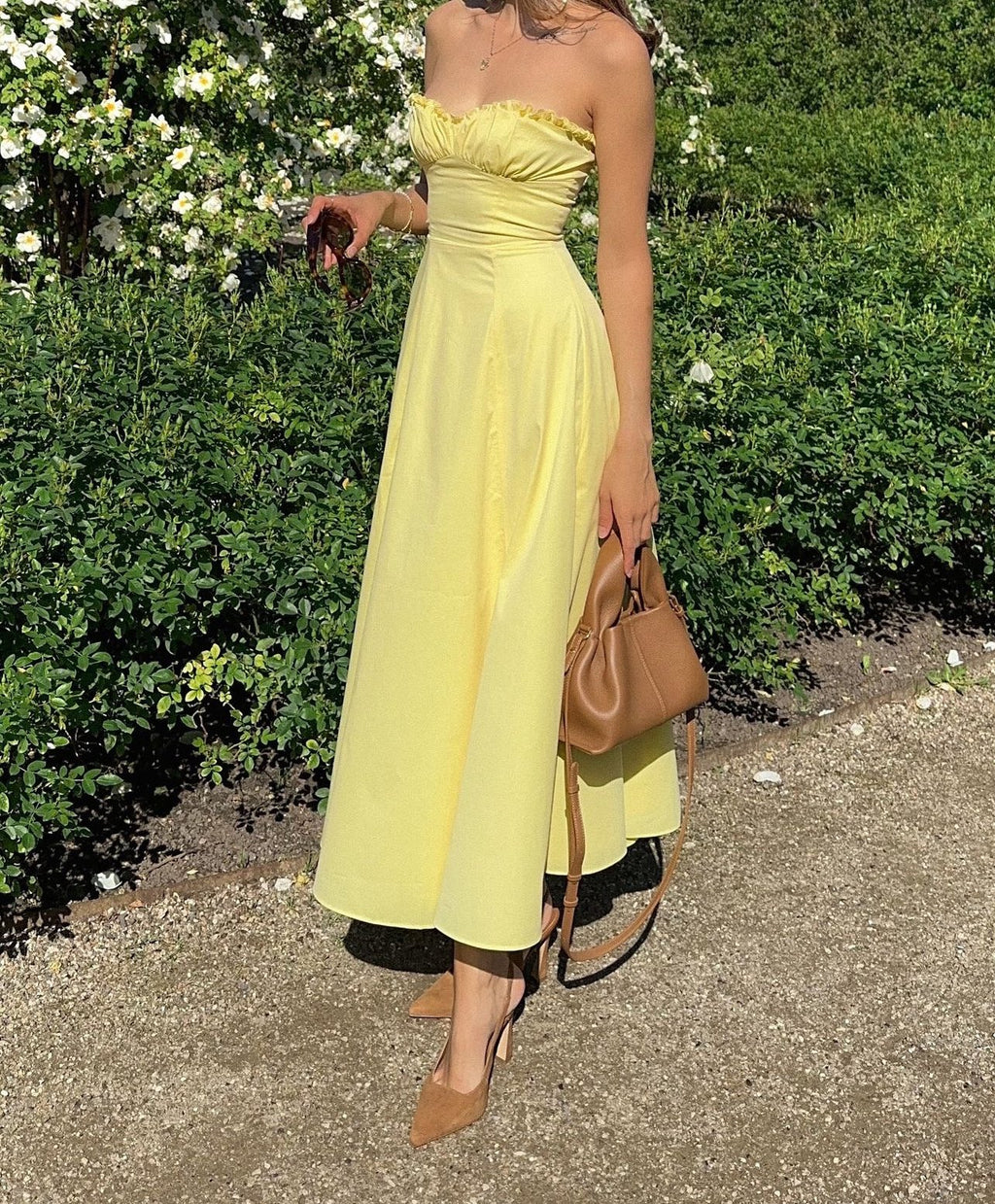 Loisa Lemon Corset Fit Midi Dress