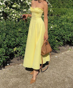 Loisa Lemon Corset Fit Midi Dress