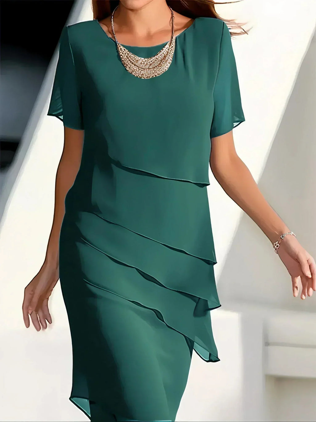 Alina Boutique Chiffon Cocktail Dress Chic Silhouette Collection