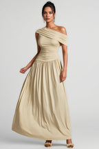 Wexelle One Shoulder Ruched Maxi Dress