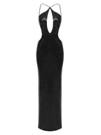Cutout Sequin Maxi Dress In Black