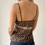 Leopand Lace Backless Crop Top