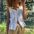 Lace Button Down Crop Top