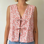 Tie Front V-Neck Crop Top