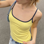 Contrast Trim Scoop Crop Top