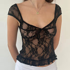 Leopand Mesh Slash Neck Crop Top