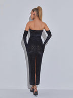 Gianna Leopard Print Bodycon Maxi Dress With Gloves
