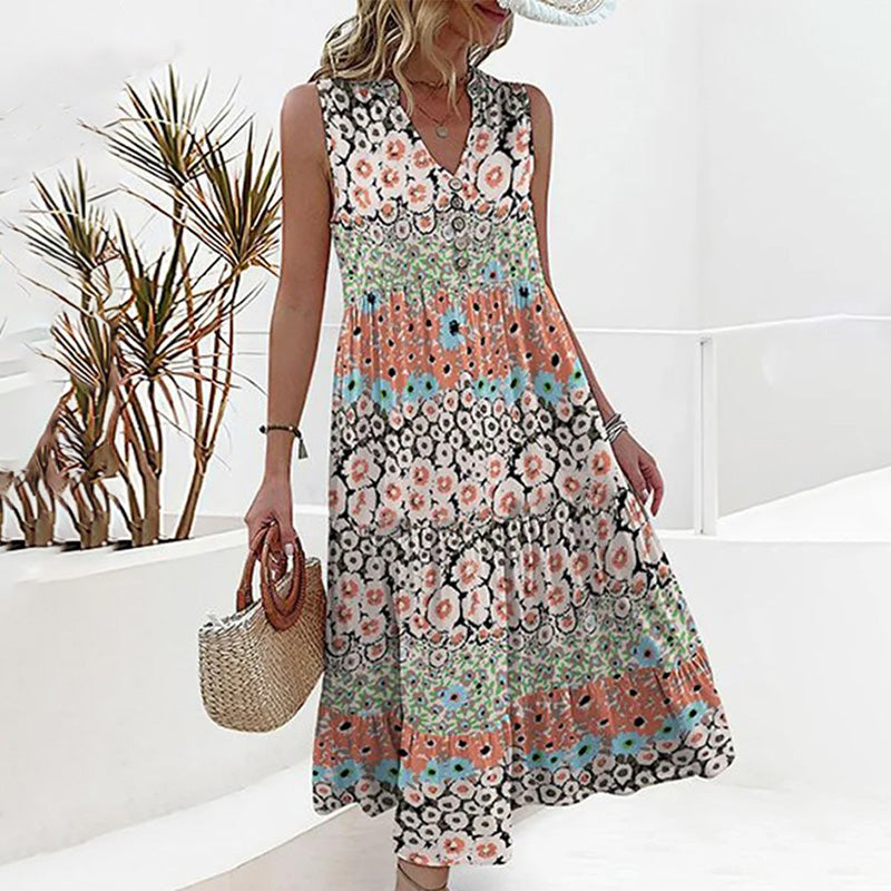 Natalia Premium V Neck Floral Dresses Chic Silhouette Collection