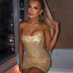 Glamorous Night Club Sexy Bodycon Glitter Party Dress