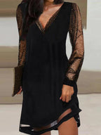 Glam Star Sheer Long Sleeve Mini Dress