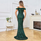 Off-Shoulder Sparkling Party Dress
