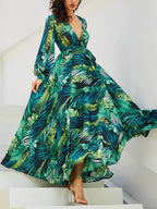 Glamorous Long Sleeve Print Maxi Dress