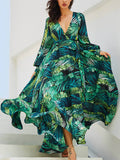 Glamorous Long Sleeve Print Maxi Dress