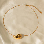 Golden Wave - Drop Pendant Necklace