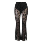 Harajuku Sexy Punk Grunge High Waist Cosplay Summer See Through Pants