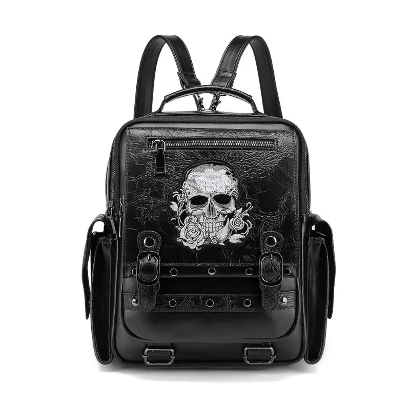 Goth Style Large Capacity Skull Multifunction Unisex Waterproof Backpack Bag