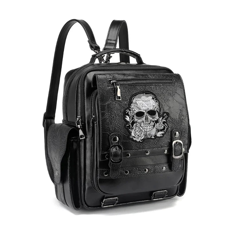 Goth Style Large Capacity Skull Multifunction Unisex Waterproof Backpack Bag