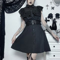 Gothic Mall Harajuku EGirl Dress Mesh Patchwork Black Slim ALine Sexy Party Grunge Aesthetic Streetwear Dress