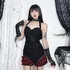 Gothic Summer 2024 New Arrival Landmine Series Plaid Patchwork Shorts Spicy Girl Halter WaistCinch Y2K Vest Skirt