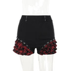 Gothic Summer 2024 New Arrival Landmine Series Plaid Patchwork Shorts Spicy Girl Halter WaistCinch Y2K Vest Skirt