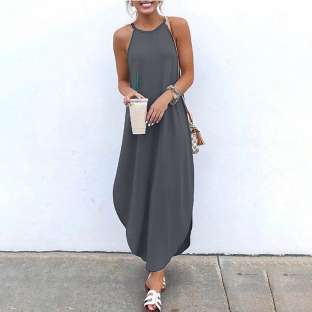 Luz Exclusive Spaghetti Strap Dress with Side Slit Chic Silhouette Collection