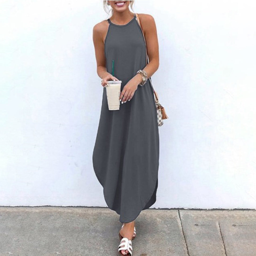 Luz Exclusive Spaghetti Strap Dress with Side Slit Chic Silhouette Collection