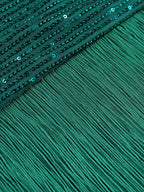 Green Tassel Irregular Length Sequins Retro Evening Cocktail Party Outfits