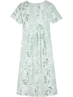 Green Garden Stroll Striped Color Block Midi Dress