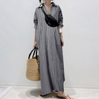 Dafne Minimalist Loose Striped Dress Statement Occasion Edit