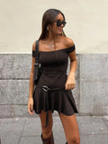 Grunge Off Shoulder Mini Dress