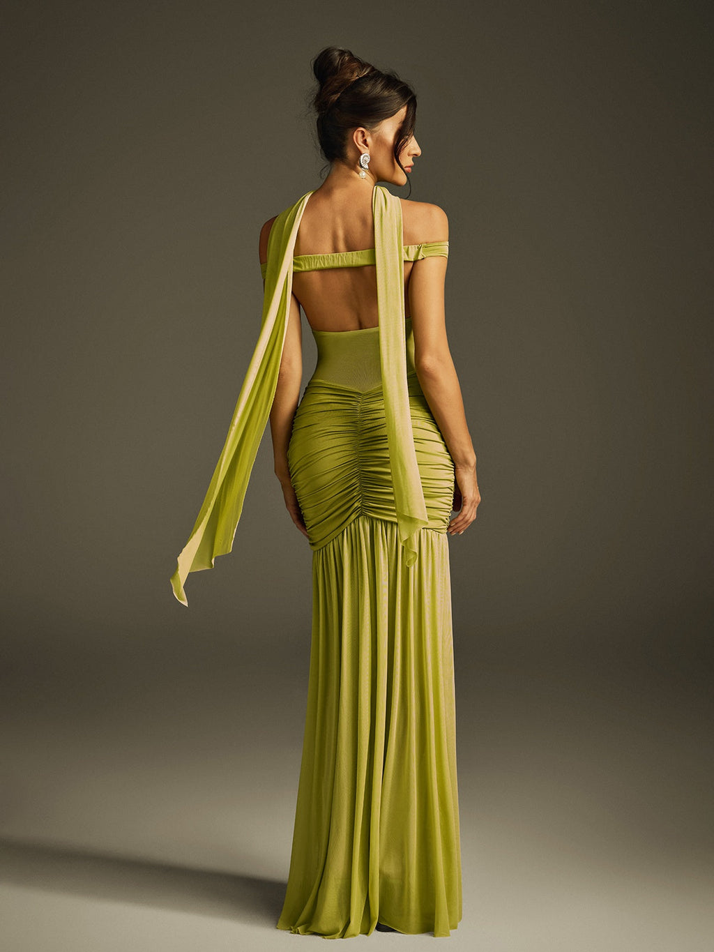 Halterneck Ruched Maxi Dress