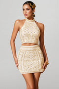 Zephty Pearl Crystal Mini Dress Set