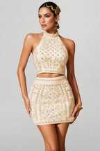 Zephty Pearl Crystal Mini Dress Set