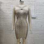 Strappy Sleeveless Cut Out Midi Bandage Dress H01332