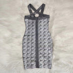 Strappy Sleeveless Cut Out Midi Bandage Dress H01332