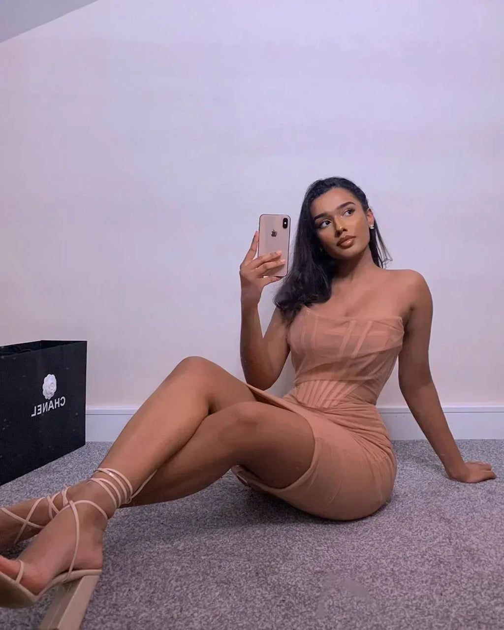 Tatiana Timeless Figure Hugging Evening Dress with Corset Detail and Strapless Design Elevated Occasion Wear