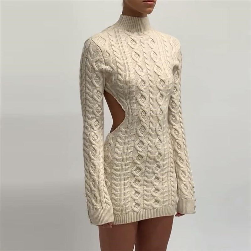 Elara Knitted Back Cut Out Mini Dress