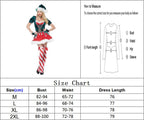 Christmas Santa Claus Costume Funny Green Elf Cosplay 5Pcs Set