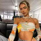 Printed 90s Grunge Kawaii Strapless