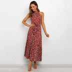 Soledad Effortless Lavish Dotted Halterneck Dress Statement Occasion Edit