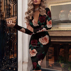 Alba Aesthetic Cocktail Dress with V Neck for Women Evening Wear Edit